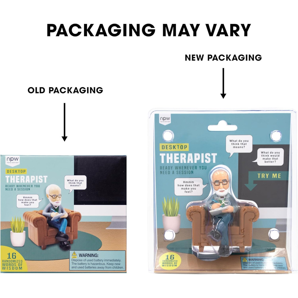 NPW Desktop Therapist – Funny Prank Gift with 16 Support Sounds, Batteries Included