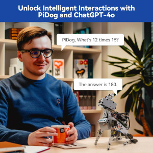 SunFounder PiDog AI Robot Dog Kit for Raspberry Pi with Voice & Video