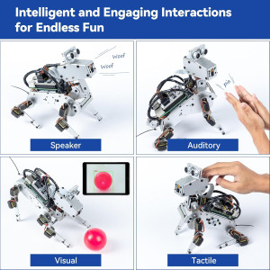 SunFounder PiDog AI Robot Dog Kit for Raspberry Pi with Voice & Video