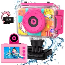 Waterproof Kids Camera 20MP with 180° Flip Lens – Perfect Gift Ages 3-12