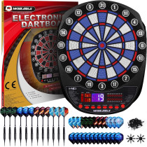 WIN.MAX Electronic Soft Tip Dartboard Set with LED & 12 Darts - 3 Languages