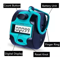 Handy 5-Digit Manual Digital Clicker Counter - Portable Tally Clicker