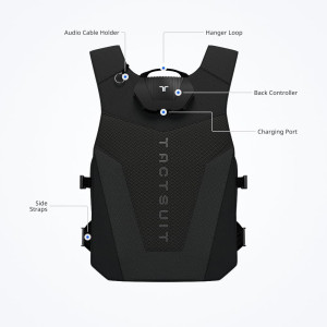 TactSuit Air Onyx: Lightweight Wireless Haptic VR Vest with 16 Motors