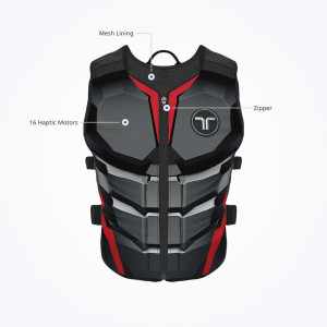 TactSuit Air Onyx: Lightweight Wireless Haptic VR Vest with 16 Motors