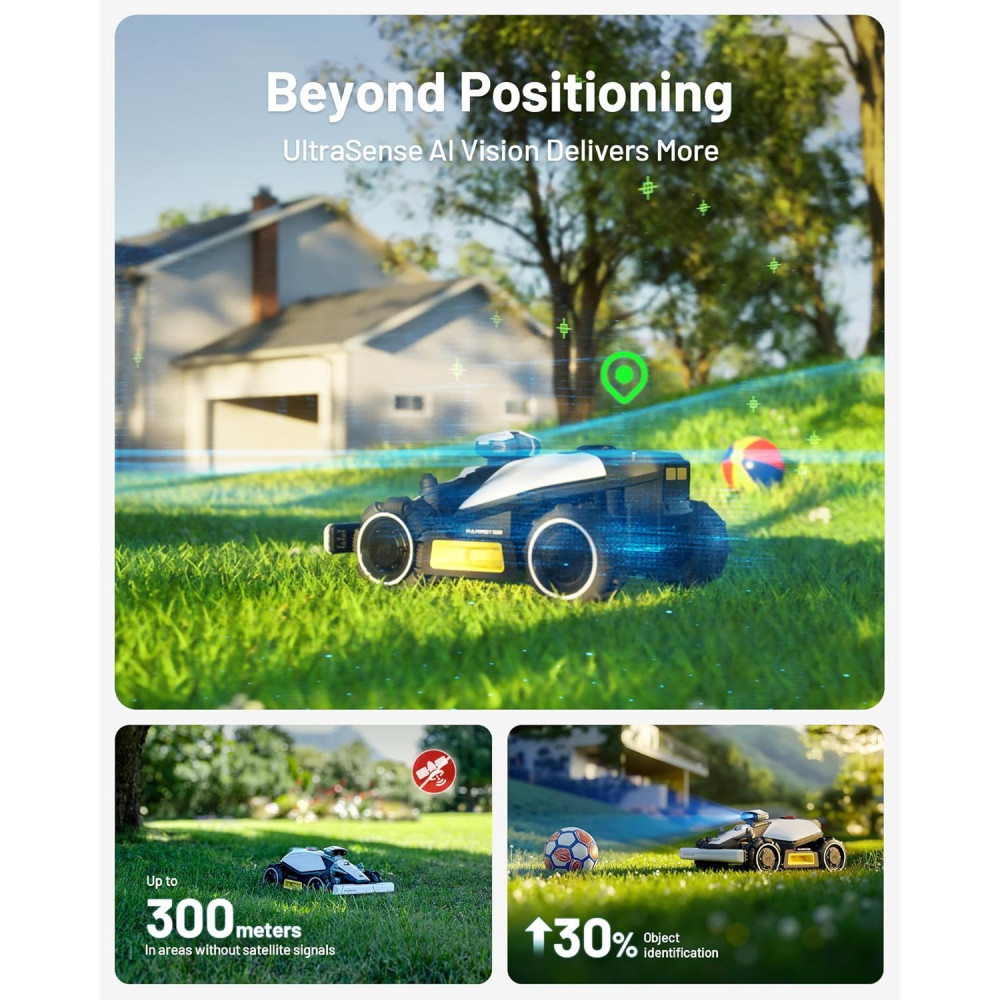 LUBA Mini AWD 800 Robot Lawn Mower 4G | 0.2 Acre, AI Vision, No Wire