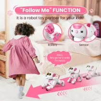 Interactive Robot Dog Toys for Girls | Remote Control AI Pet for Kids 3-7