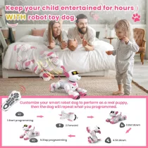 Interactive Robot Dog Toys for Girls | Remote Control AI Pet for Kids 3-7