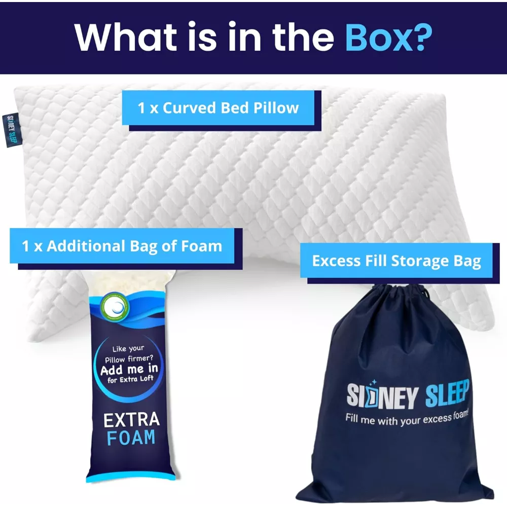 Sidney Sleep Pillow for Side & Back Sleepers – Neck & Shoulder Pain Relief