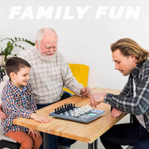 iCore Electronic Chess Set - Talking Board with 100 Exercises & 5 Levels