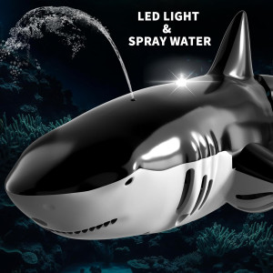Bennol 2.4Ghz RC Shark Toy for Kids 4-9 | Light & Water Spray