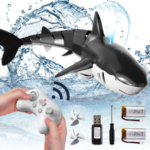 Bennol 2.4Ghz RC Shark Toy for Kids 4-9 | Light & Water Spray