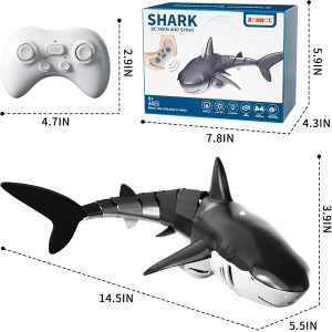 Bennol 2.4Ghz RC Shark Toy for Kids 4-9 | Light & Water Spray