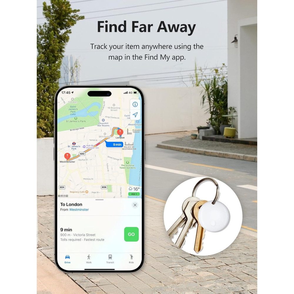 Multi-Color Tracker Tags 4-Pack for Apple Find My - Luggage & Keys