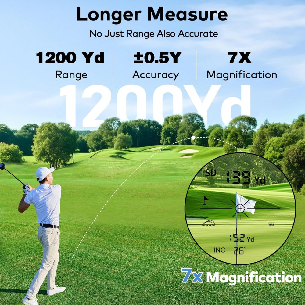 Télémètre Golf 1200Y Slope Rechargeable 7X Flag Lock