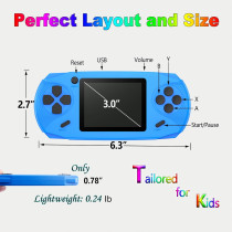 16-Bit Retro Handheld Game Player - 100 Classic Games, USB Rechargeable
