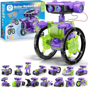 Sillbird Solar Robot Kit STEM Toy for Boys 8-12 | 15-in-1 DIY Set