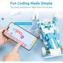 WhalesBot D1 STEM Coding Robot Kit for Kids 4-10 | 280+ Pieces