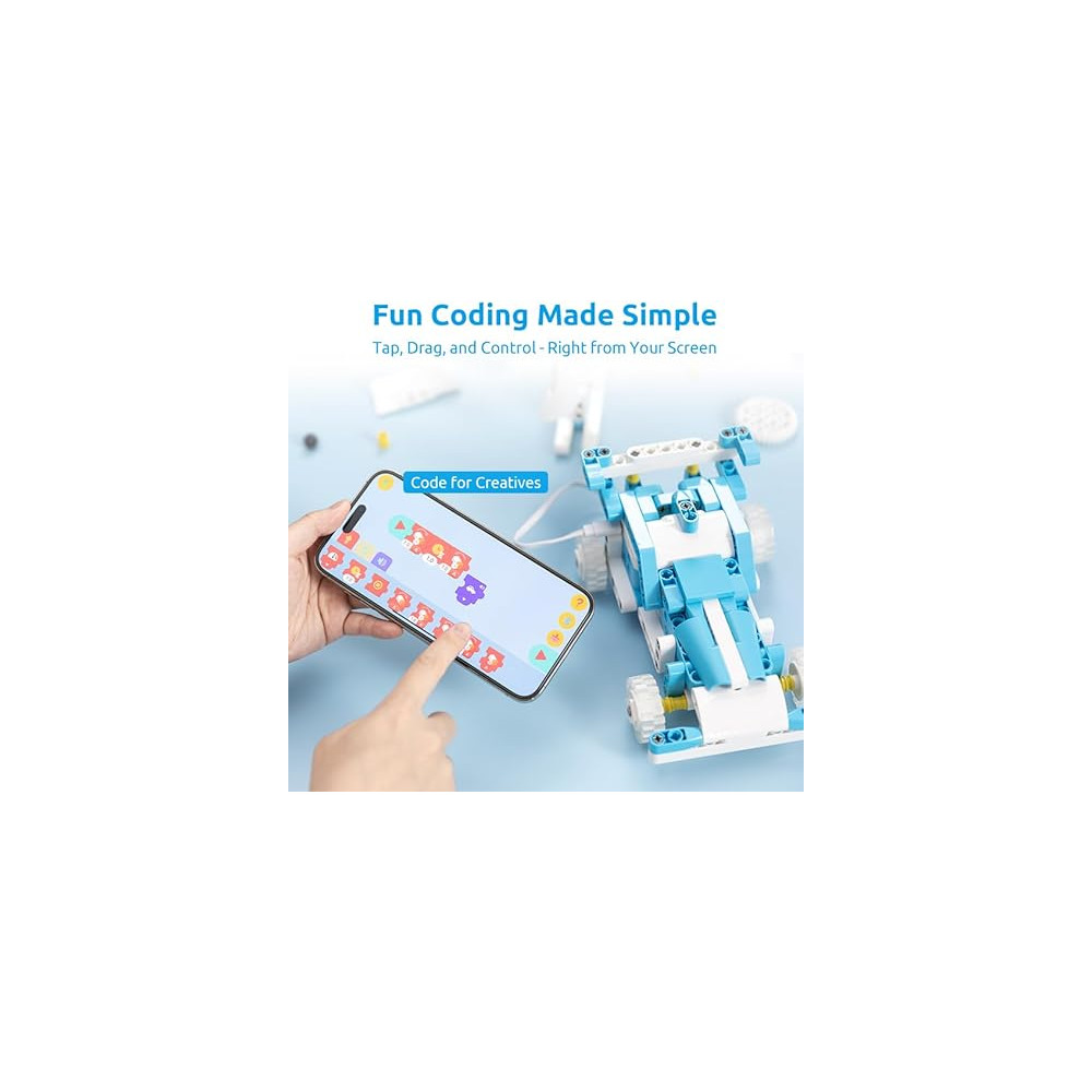 WhalesBot D1 STEM Coding Robot Kit for Kids 4-10 | 280+ Pieces