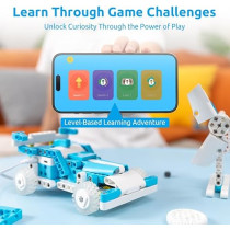 WhalesBot D1 STEM Coding Robot Kit for Kids 4-10 | 280+ Pieces