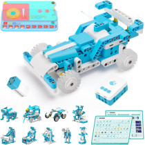 WhalesBot D1 STEM Coding Robot Kit for Kids 4-10 | 280+ Pieces