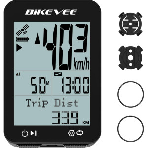 Compteur Vélo GPS Sans Fil IPX7 avec Auto Start/Stop & Lumière