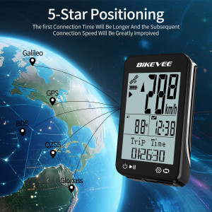 Compteur Vélo GPS Sans Fil IPX7 avec Auto Start/Stop & Lumière