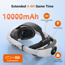 Foscomax RGB VR Head Strap for Quest 3/3S with 10000mAh Battery