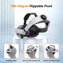 Foscomax RGB VR Head Strap for Quest 3/3S with 10000mAh Battery