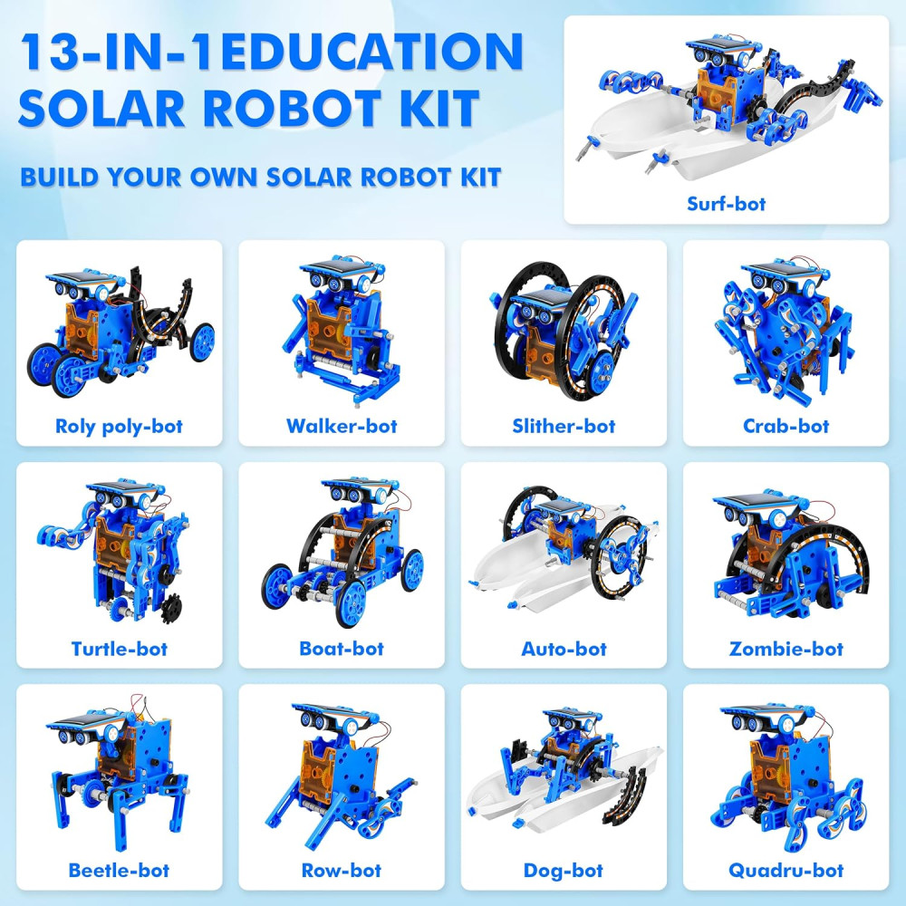 STEM 13-in-1 Solar Robot Kit for Kids Ages 8-12 | Educational Science Toy
