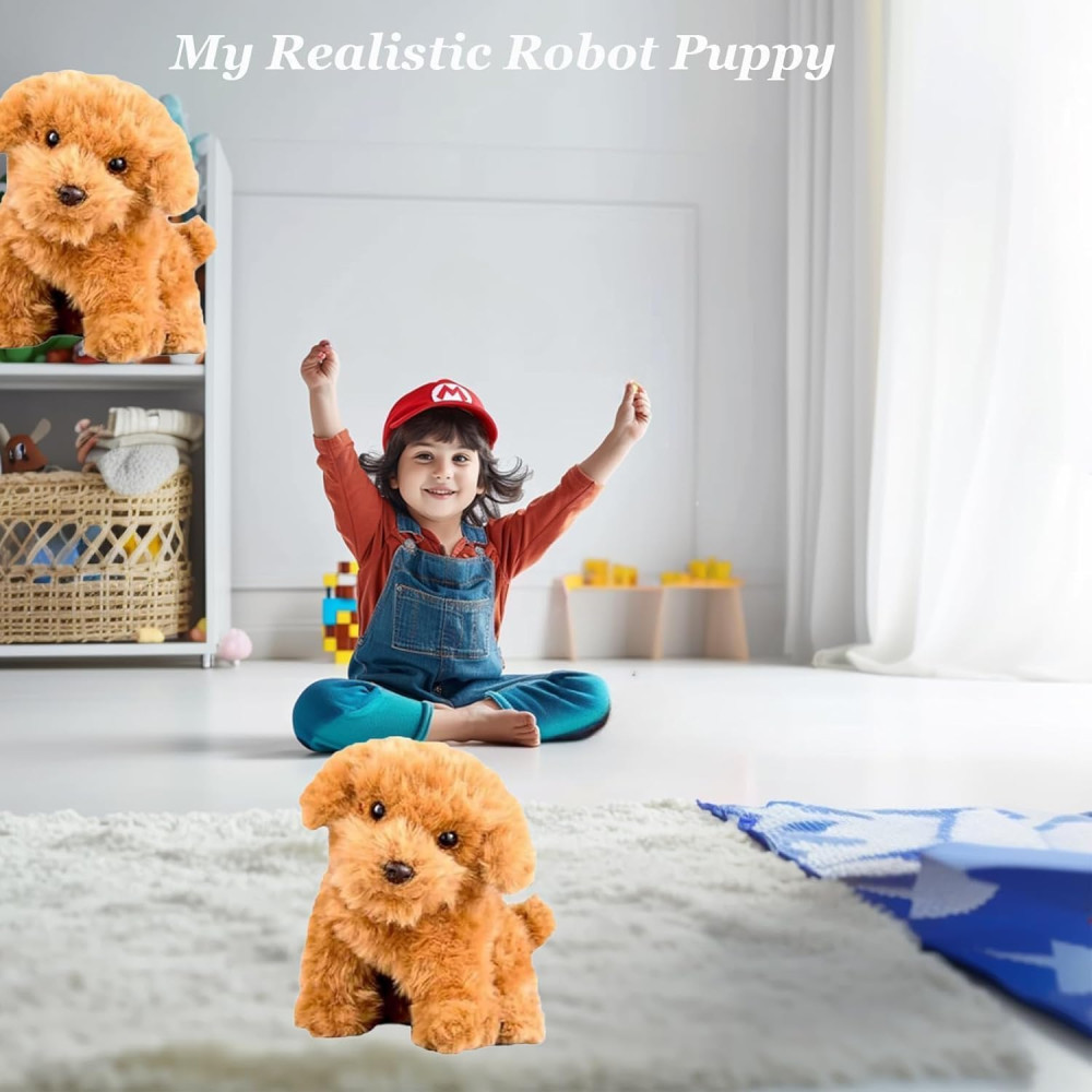Chiot Robot AI 2025 Réaliste, Marche, Aboye, Queue Bouge