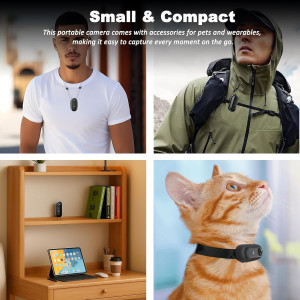 4K Mini Body Camera 128GB - Waterproof POV Wearable Action Camcorder