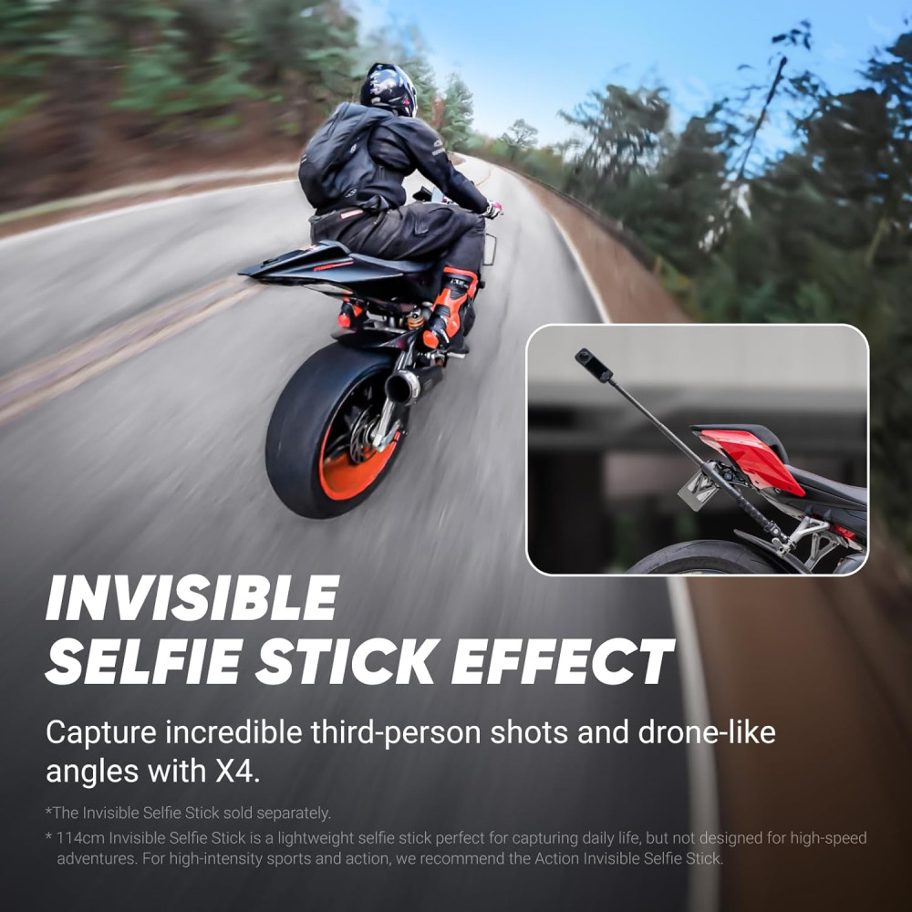 Insta360 X4 Bundle: Waterproof 8K 360 Camera with 135 Min Battery & AI Editing