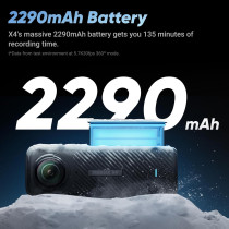 Insta360 X4 Bundle: Waterproof 8K 360 Camera with 135 Min Battery & AI Editing