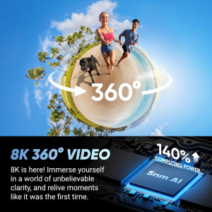 Insta360 X4 Bundle: Waterproof 8K 360 Camera with 135 Min Battery & AI Editing