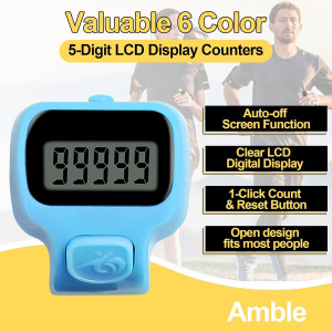 Amble Clicker Counter 6-Pack | Electronic Tally Counter for Crafts & Sports