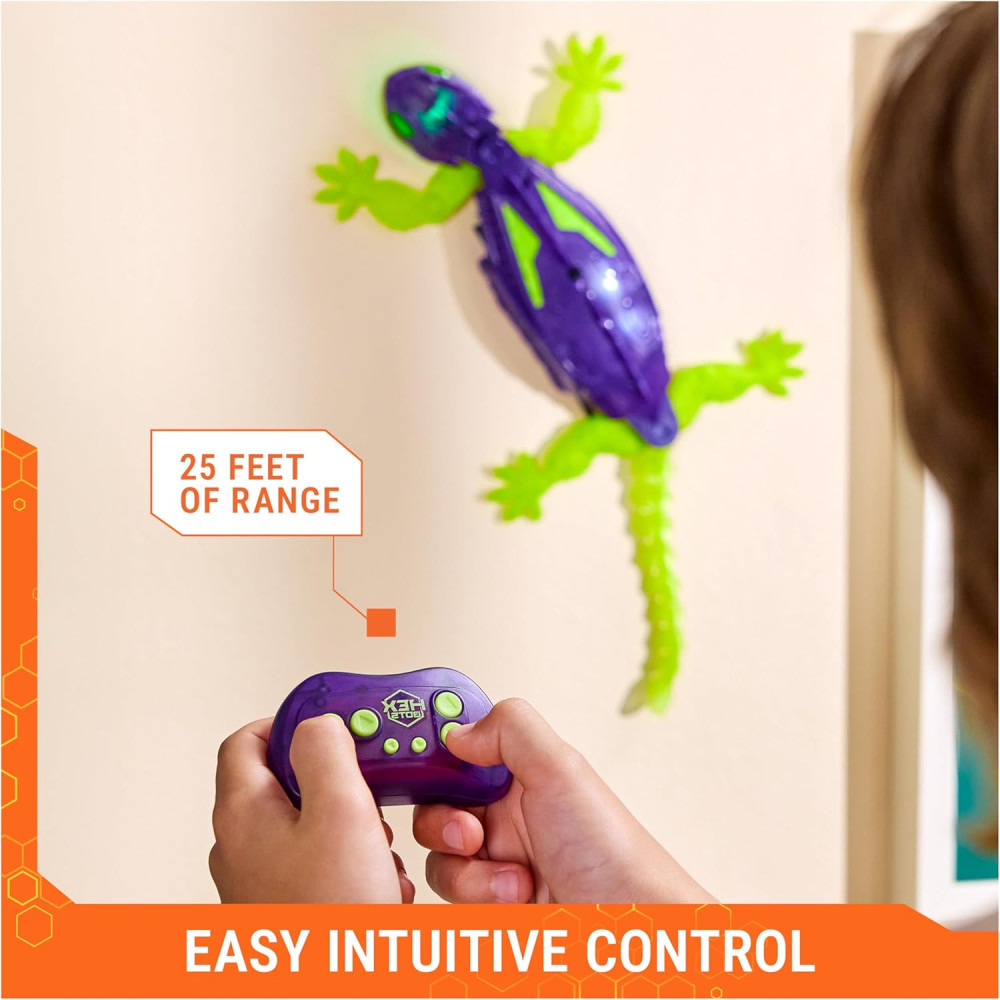 HEX BOTS Glow-in-The-Dark Gecko RC Robot Toy for Kids Ages 4+