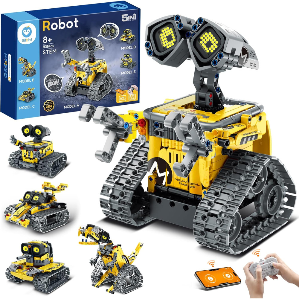 Sillbird Robot Building Kit 5in1 STEM Toy with Remote for Kids 8-14