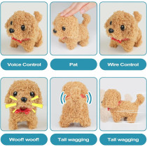 2025 Realistic Brown Robot Puppy: AI Walking, Barking, Tail Wagging Pet