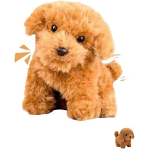 2025 Realistic Brown Robot Puppy: AI Walking, Barking, Tail Wagging Pet