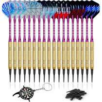 18-Piece Professional Plastic Tip Darts Set with Aluminum Shafts