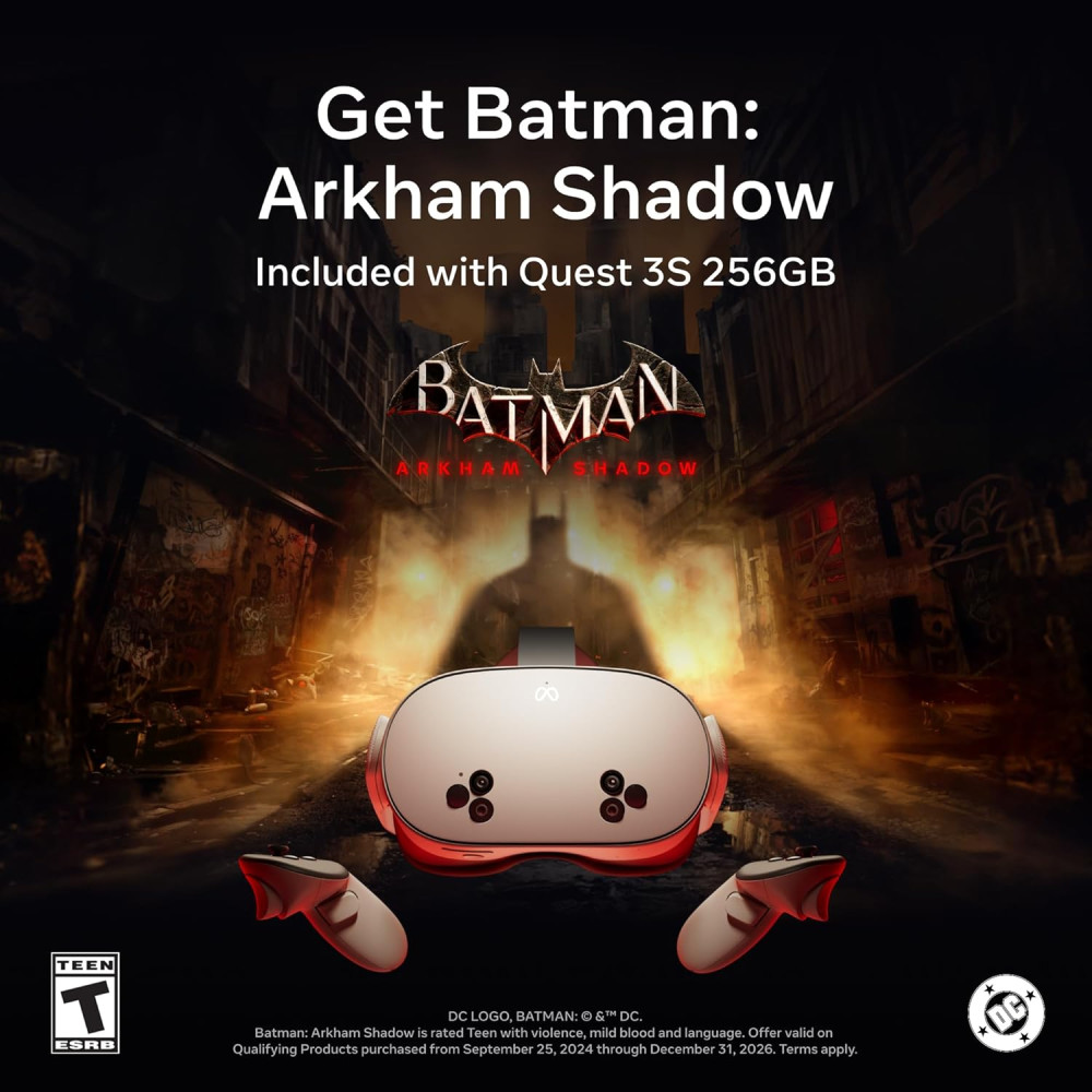 Meta Quest 3S 256GB + Batman: Arkham Shadow | 30+ Games & Horizon+