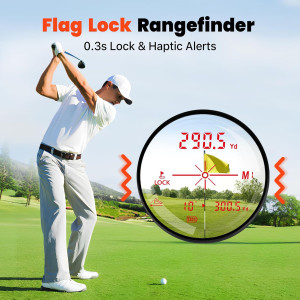 Golf Laser Rangefinder with Slope, 1500Y Range & 7X Magnification