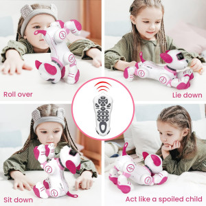 Jouet Robot Chien Interactive pour Filles 3-7 Ans Cadeau