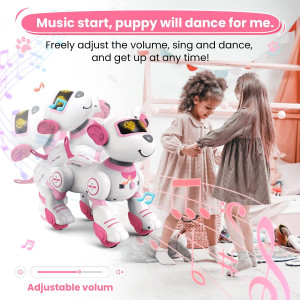 Jouet Robot Chien Interactive pour Filles 3-7 Ans Cadeau