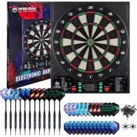 WIN.MAX Fléchettes Électroniques LED - 8 Joueurs, 12 Fléchettes