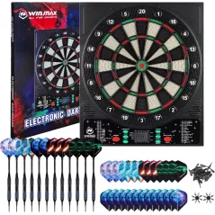 WIN.MAX Fléchettes Électroniques LED - 8 Joueurs, 12 Fléchettes