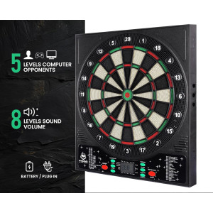 WIN.MAX Electronic Dart Board with LED Display & 12 Soft Tip Darts