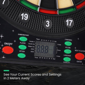 WIN.MAX Electronic Dart Board with LED Display & 12 Soft Tip Darts