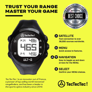 TecTecTec ULT-G Golf GPS Watch - Lightweight, Durable, Multi-Functional