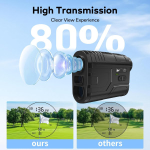 Golf Range Finder with Slope & 7X Magnification, 1200 Yards Rechargeable